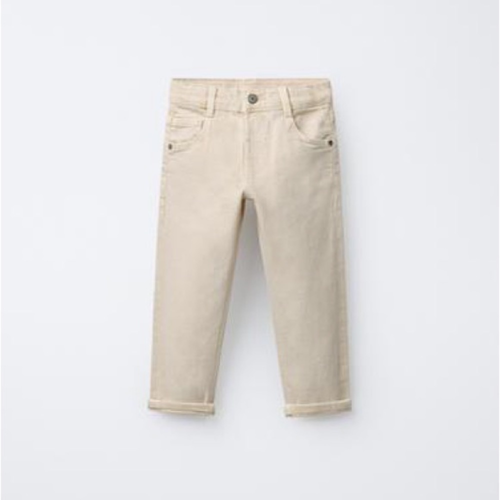 Zara Kids 12-18 month Cream colored skinny Jeans